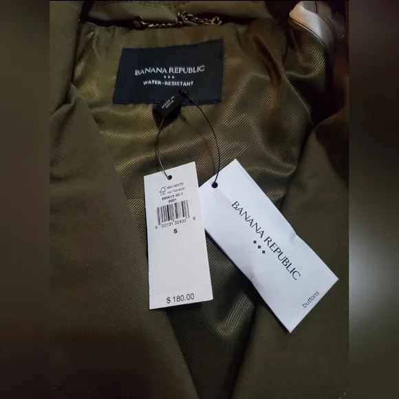 NWT New Heritage Olive Short Trench Jacket Size Small By Banana Republic Factory - Picture 4 of 11